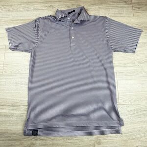 Turtleson Blue Purple Stripe Performance Golf Polo Country Club Of Columbus Sz M